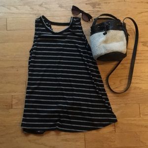 Striped casual mini dress